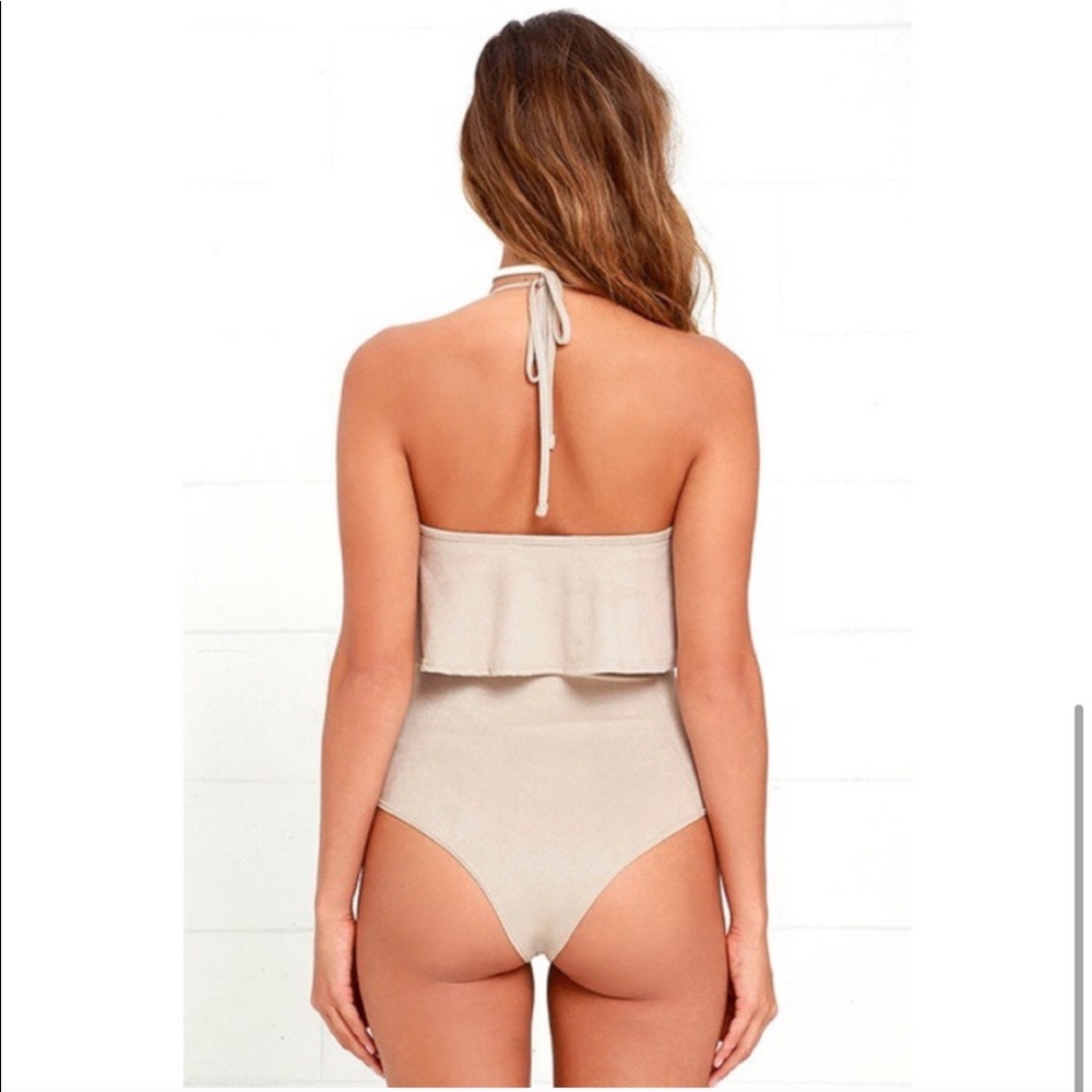 Suede Ruffle Bodysuit - Picture 5 of 7